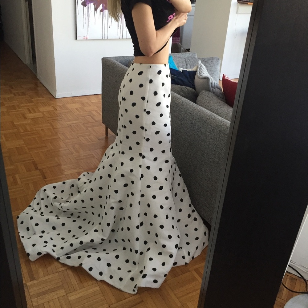 SHERRI HILL POLKA DOT MAXI SKIRT, SZ 2 - Picture 4 of 4